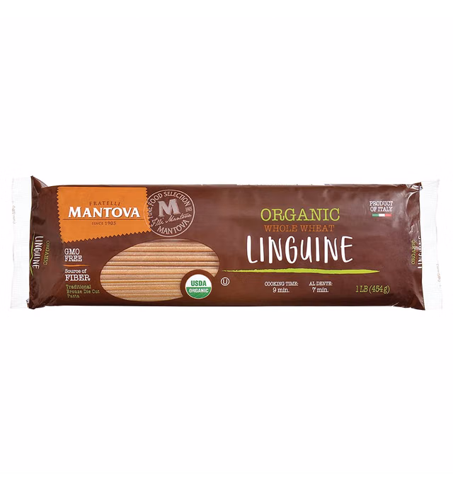 Mantova Italian Organic Linguine Whole Wheat Pasta, 1-Pound Bags (Pack of 6)