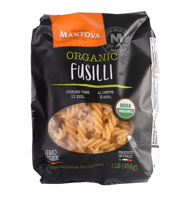Mantova Italian Organic Spirali Pasta - 100% Durum Semolina Organic Rotini - 16 Oz (Pack Of 6) - Product Of Italy