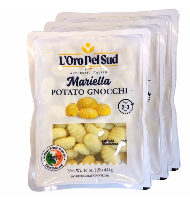 3 Pack, Gnocchi Potato, Product of Italy, Pasta Dumplings, Pasta di Patate, Cooks in 2-3 minutes, 3 x 1 lb, L'Oro Del Sud