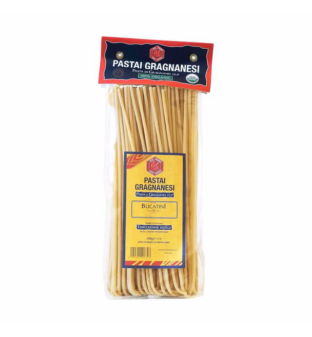 Bucatini Organic Italian Pasta di Gragnano | I.G.P. Protected | 17.6 Ounce | 500 Gram