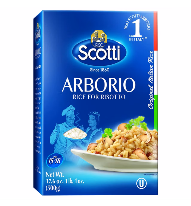 Arborio Risotto Rice, 1.1 lbs (500g), Superfino, Product of Italy, Chef Selected, Gluten Free, Non-GMO, Vacuumed packed, Riso Scotti