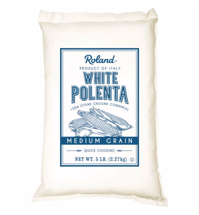 Roland Foods Medium Grain White Polenta, Specialty Imported Food, 5-Pound Bag