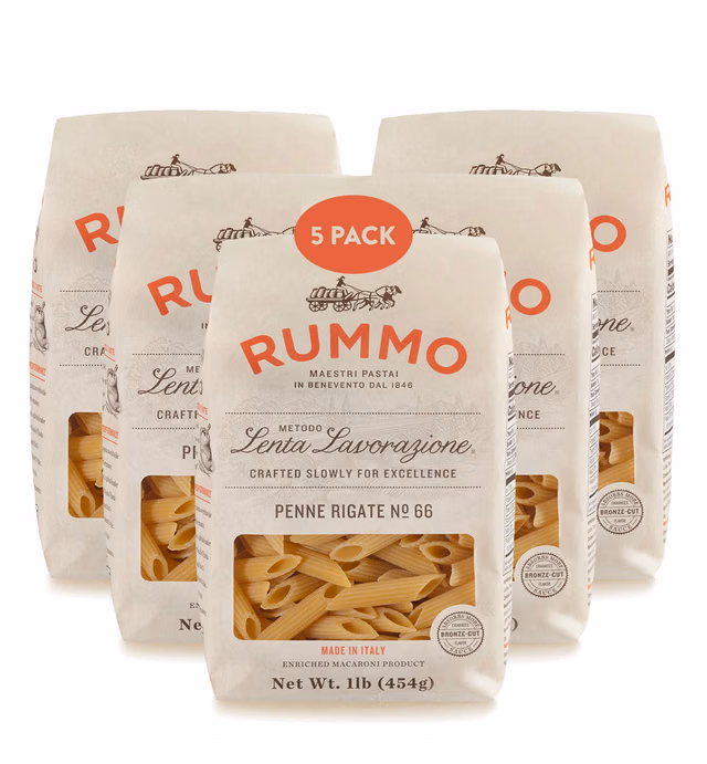 Rummo Lenta Lavorazione - Penne Rigate (No. 66) 1 LB - Pack of 5