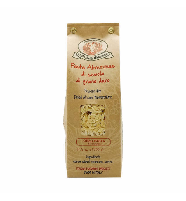 Rustichella D' Abruzzo Orzo Durum Wheat in Brown Paper Bag, 1.1 Pound
