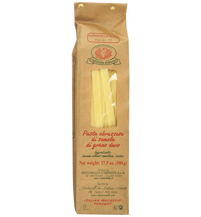 Rustichella D'Abruzzo Pasta Pappardelle Rigate, Durum Wheat, 1.1 Pound