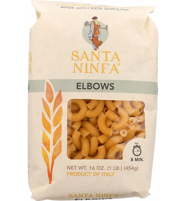 Santa Ninfa Elbows Italian Pasta, 1 Pound (Pack of 12)