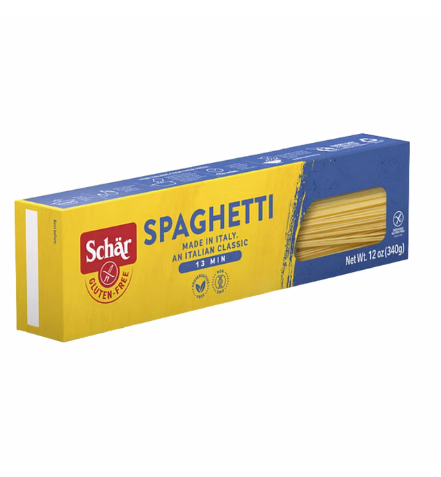 Schar - Spaghetti Pasta - Certified Gluten Free - No GMO's, Wheat or Perservatives - (12 oz) 10 Pack