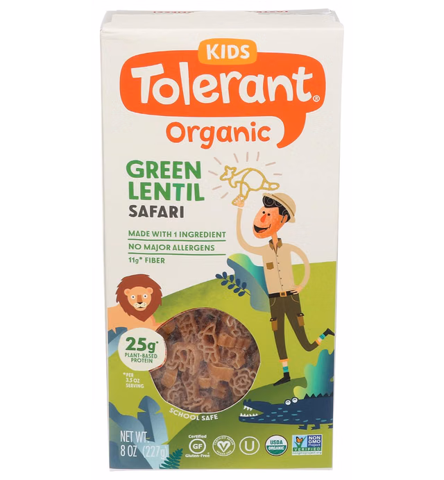 Tolerant FOODS Organic Safari Green Lentil, 8 OZ