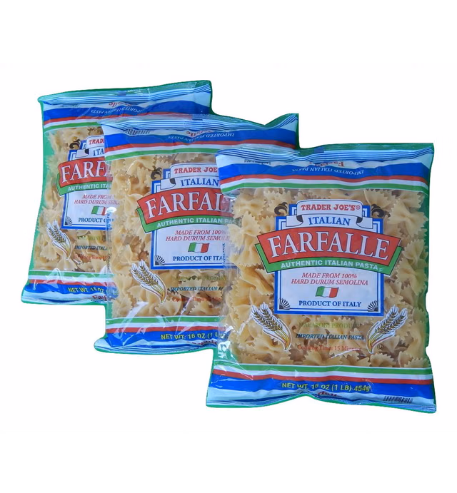Trader Joe's Authentic Imported Italian Farfalle Bow Tie Pasta, 1-Lb Bag (Pack of 3)