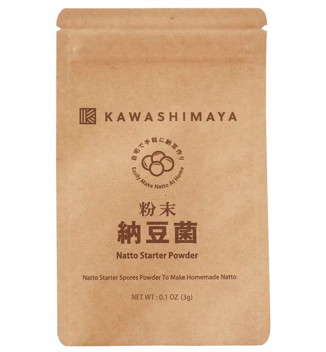 Kawashimaya Natto Starter Spores Powder, 100% Made from Organic Soybean Extract, Made in Japan 0.1 oz (3g)