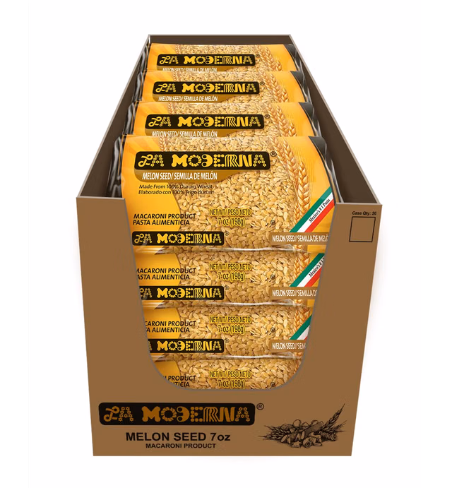 La Moderna Melon Seed Pasta, Noodles, Durum Wheat, Protein, Fiber, Vitamins, 7 Oz, Pack of 20