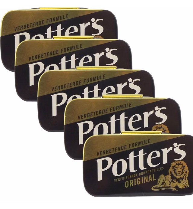 Potter's Original, Liquorice Lozenges, 12.5 Gr (0.44 Oz), (Pack of 5)