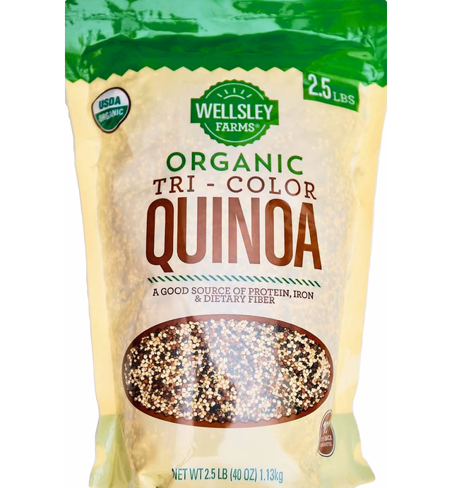 Wellsley Farms 100% USDA Organic Tri-Color Quinoa, 2.5 Pounds