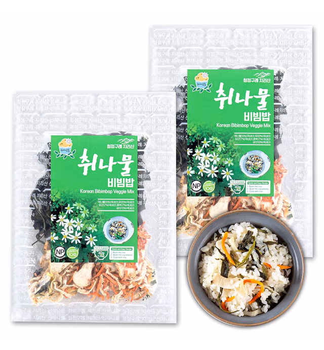 Dried Korean Chwinamul [ 취나물 ] 2 Pouches, Traditional Wild Mountain Greens Mix with Mushrooms and Root Vegetables, Perfect for Rice Bowls and Stew [ Korea Herb ]