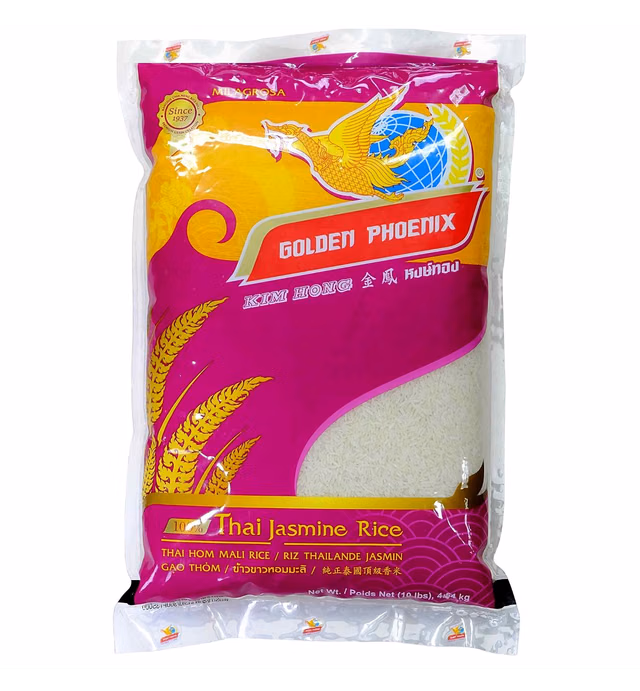 Golden Phoenix Pure Jasmine Rice (100% Thai Jasmine), 10 Pound