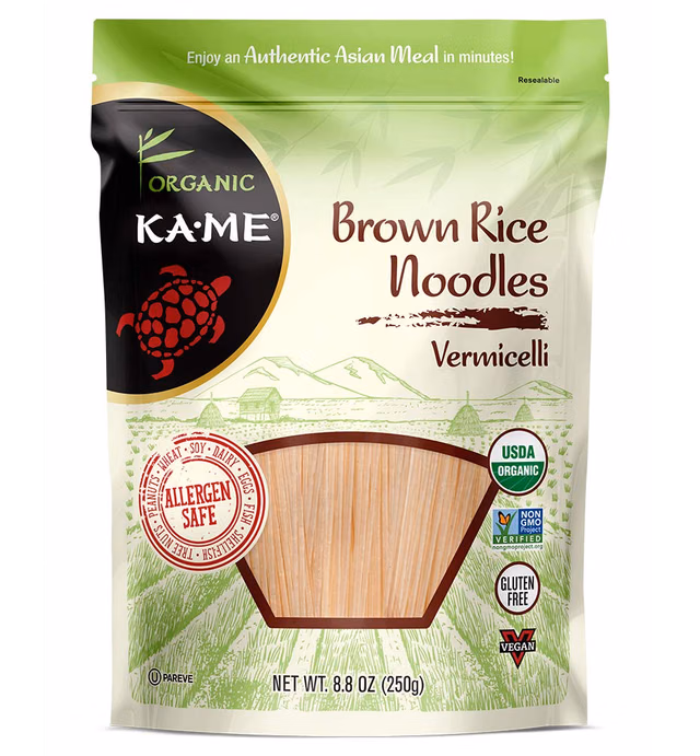 Ka-Me Organic Rice Noodles - Vermicelli Glass Noodles Brown Rice,8.8 Ounce (Pack of 6)