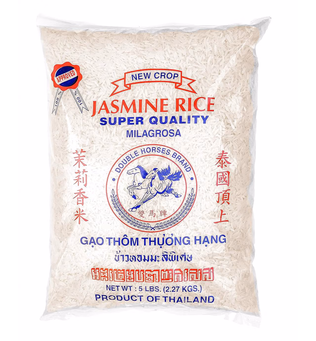 DOUBLE HORSES Jasmine Rice White Rice,5 lbs