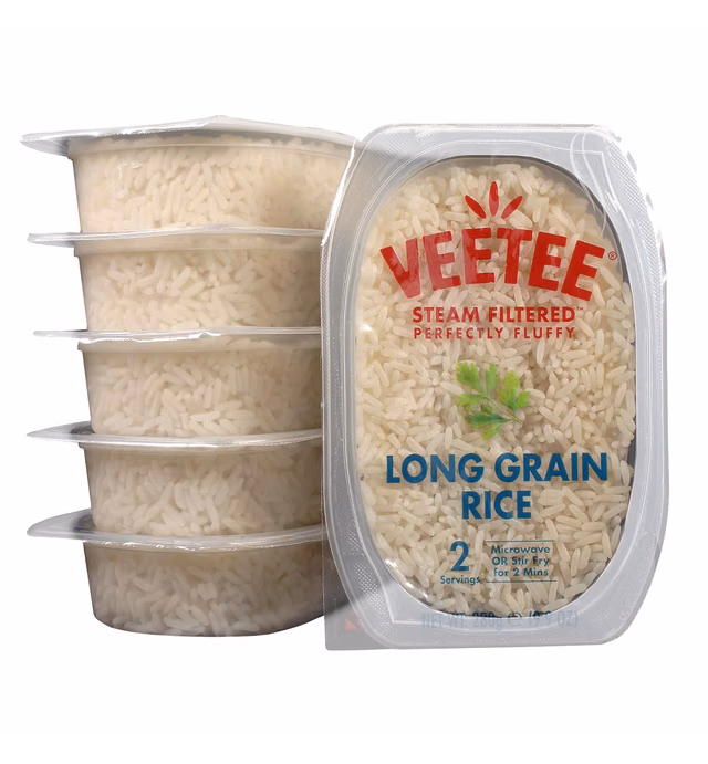 Veetee Long Grain Rice - 2 Minute Rice Microwavable Meals - Instant Rice Meals Ready to Eat Gluten Free Precooked Rice - 10.6oz, Pack Of 6