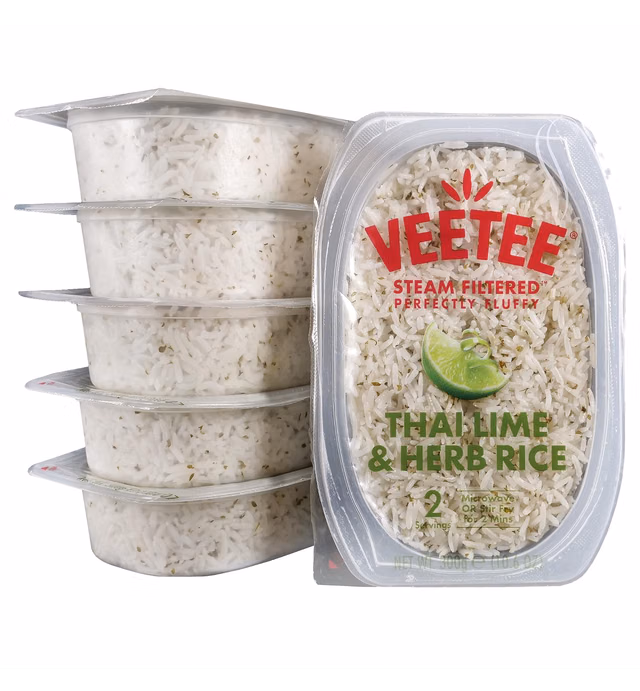 Veetee Thai Lime and Herb - 2 Minute Rice Microwavable Meals - Instant Rice Meals Ready to Eat Gluten Free Precooked Rice - 10.6 Ounce (Pack of 6)