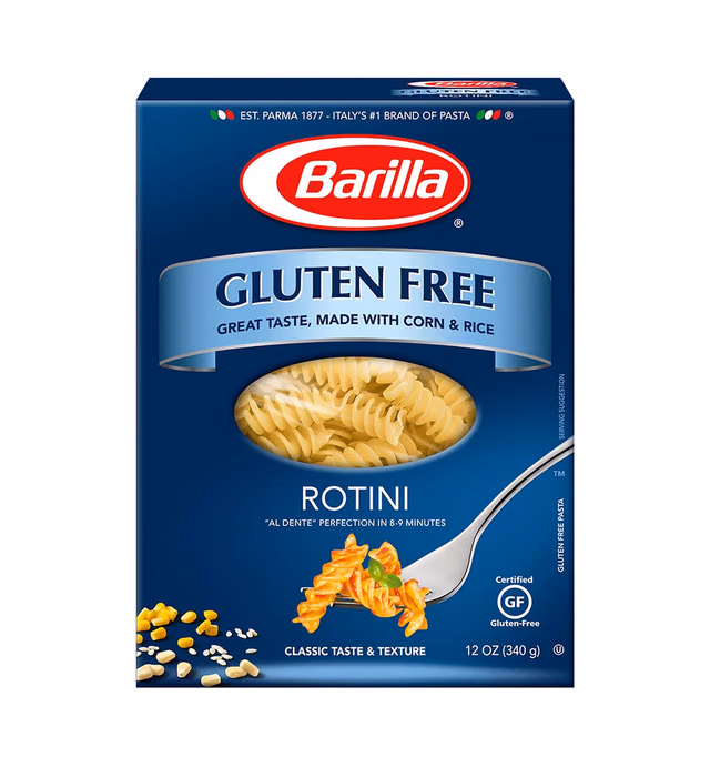 BARILLA Gluten Free Rotini, 12 Ounce - Non-GMO Gluten Free Pasta Made with Blend of Corn & Rice - Vegan Pasta