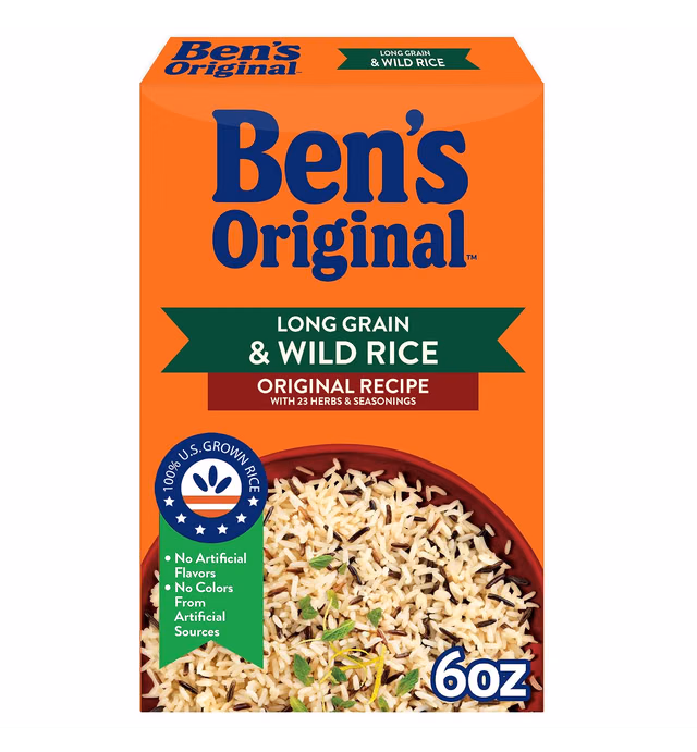 BEN'S ORIGINAL Flavored Long Grain Rice & Wild Rice, Boxed Rice, 6 oz Box (Pack of 12)