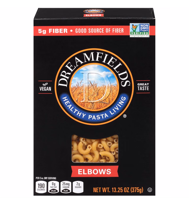 Dreamfields Healthy Pasta Living Elbows, 13.25-Ounce Boxes (Pack of 6)