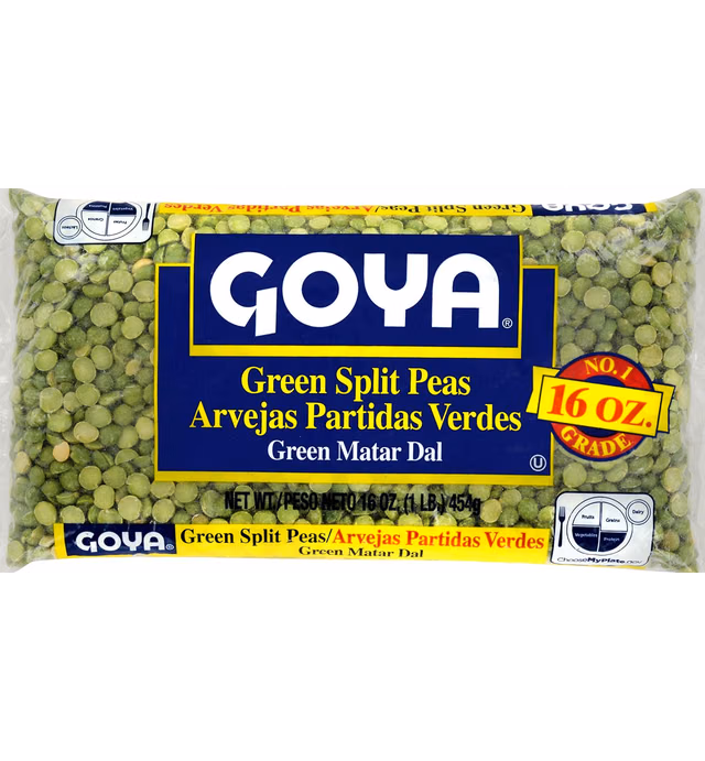 Goya Green Split Peas, Dry, 1 Pound Bag