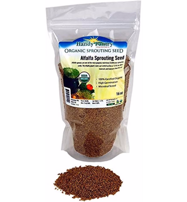 Certified Organic Alfalfa Sprouting / Sprout Seeds - Seed For Sprouts - 16 Oz
