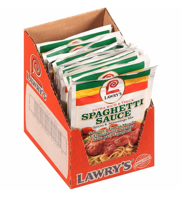 Lawry's Extra Rich & Thick Spaghetti Sauce Spices & Seasonings Mix, 1.42 oz (Pack of 12)
