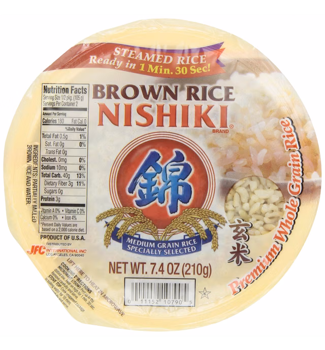 Nishiki Cooked Brown Rice, 7.4-Ounces (Pack of 6)