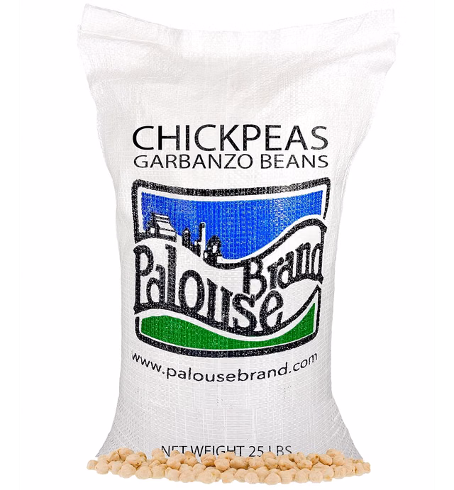 Dried Chickpeas | Garbanzo Beans Dry | Family Farmed in Washington State | 100% Desiccant Free | 25 lbs Bulk | Sproutable | Non-GMO Project Verified | Kosher | Poly Bag