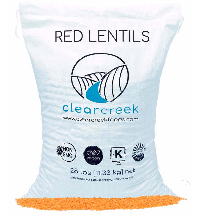 Grown in Idaho Red Lentils | Non-GMO | 25 lbs | Kosher | Vegan | Non-Irradiated (Will Sprout)
