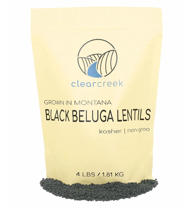 Lentils | Black Beluga | 4 lb Resealable Bag | Non-GMO | Kosher | Vegan | Non-Irradiated