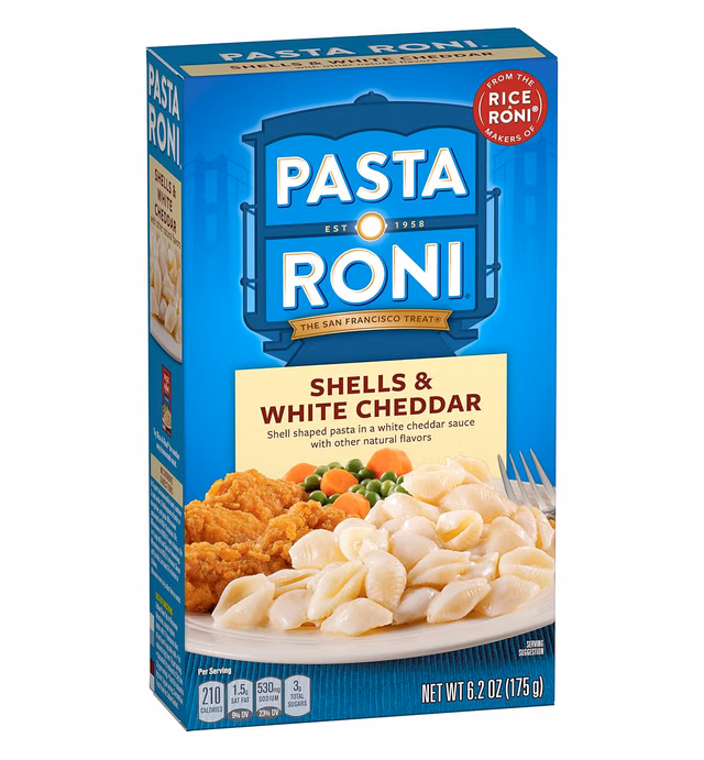 Pasta Roni, Shells & White Cheddar, 6.2oz Box