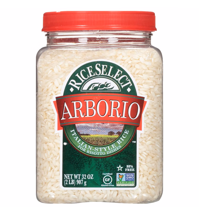 RiceSelect Arborio Rice for Italian Risotto, Premium Gluten Free Rice, Non-GMO, 32 Ounce Jar