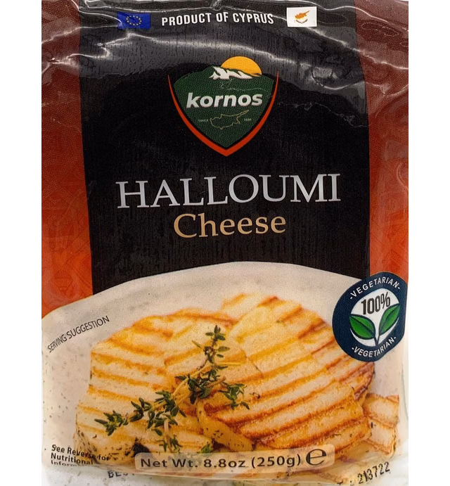 Kornos™ Authentic Cyprus Halloumi Cheese (Grilling Cheese) Sheep & Goat's Milk (8.8 oz)