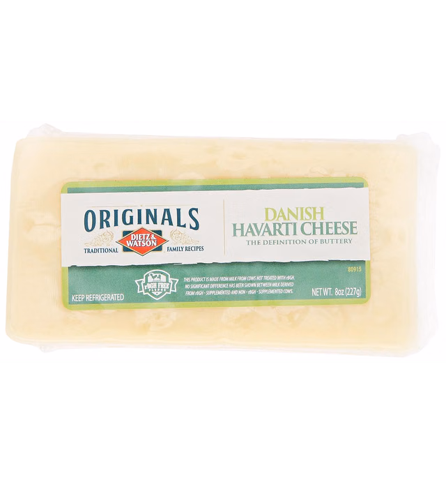 Dietz & Watson Originals Danish Havarti Cheese Block, 8 oz