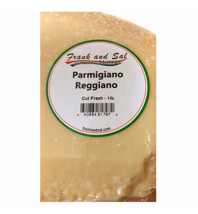 Top Shelf Parmigiano Reggiano 1lb. Frank and Sal Imported Cut Fresh and Vacuum Sealed Daily To Order - Aged 24 Months