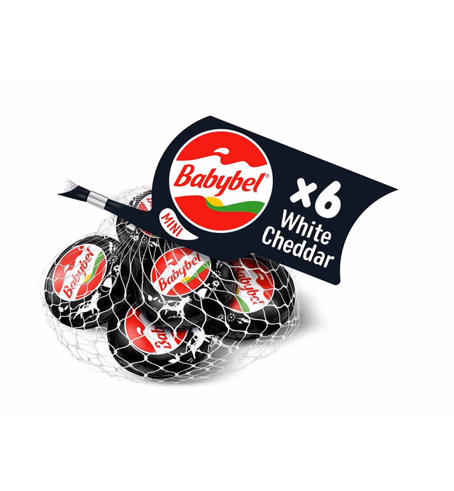 Mini Babybel White Cheddar Snack Cheese 6 Pack (4.2 oz)