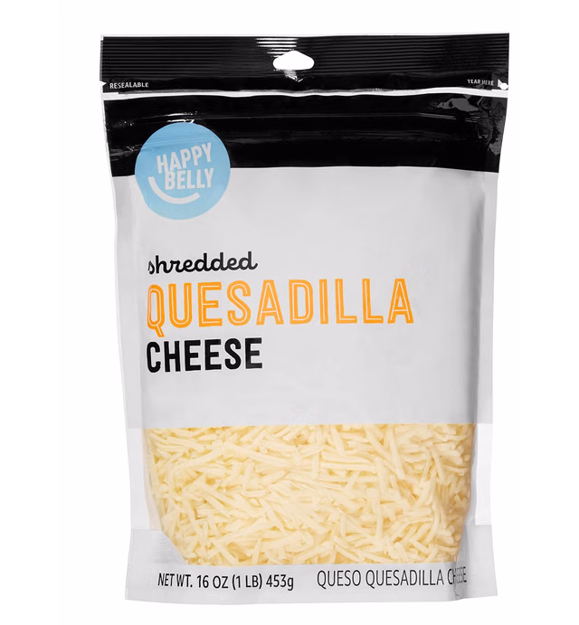 Amazon Brand - Happy Belly Shredded Queso Quesadilla Cheese, 16 Oz