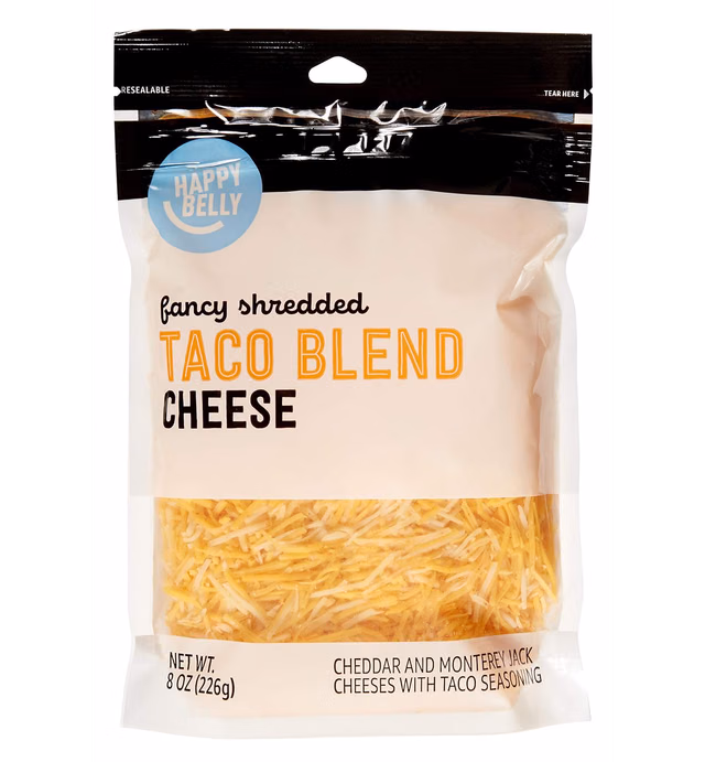 Amazon Brand - Happy Belly Taco Cheese Blend, Shredded, 8 Oz
