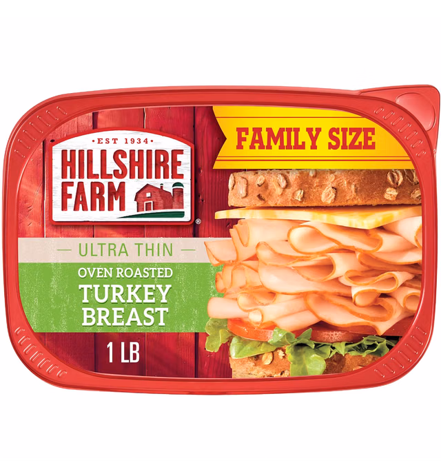 Hillshire Farm Ultra Thin Deli Sliced Turkey Breast Lunchmeat Oven Roasted Turkey Breast, 16 oz