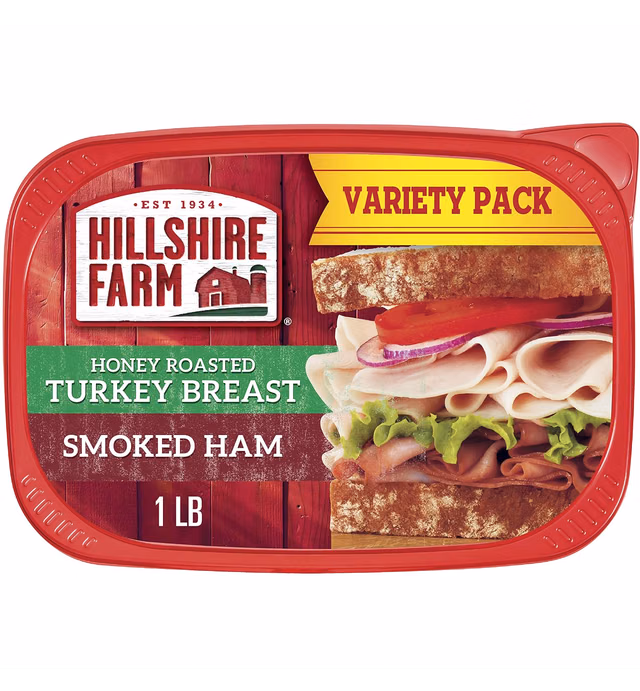 Hillshire Farm Ultra Thin Sliced Deli Lunch Meat, Honey Roasted Turkey Breast and Smoked Ham, 16 oz