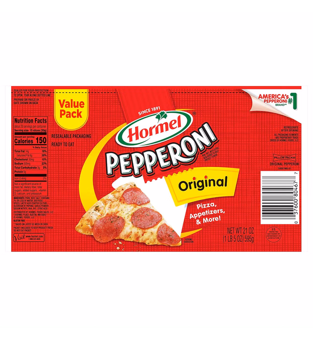 Hormel Original Sliced Pepperoni Value Pack, 21 Oz
