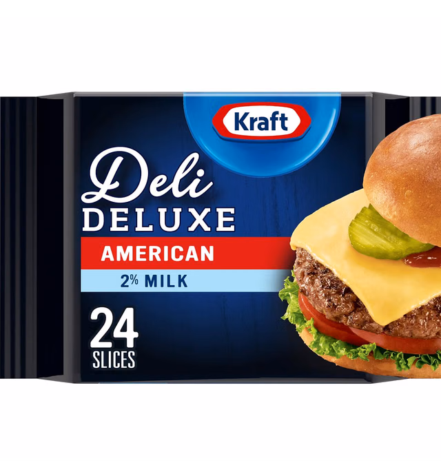 Kraft Deli Deluxe American Cheese Slices with 2% Milk (24 ct Pack)