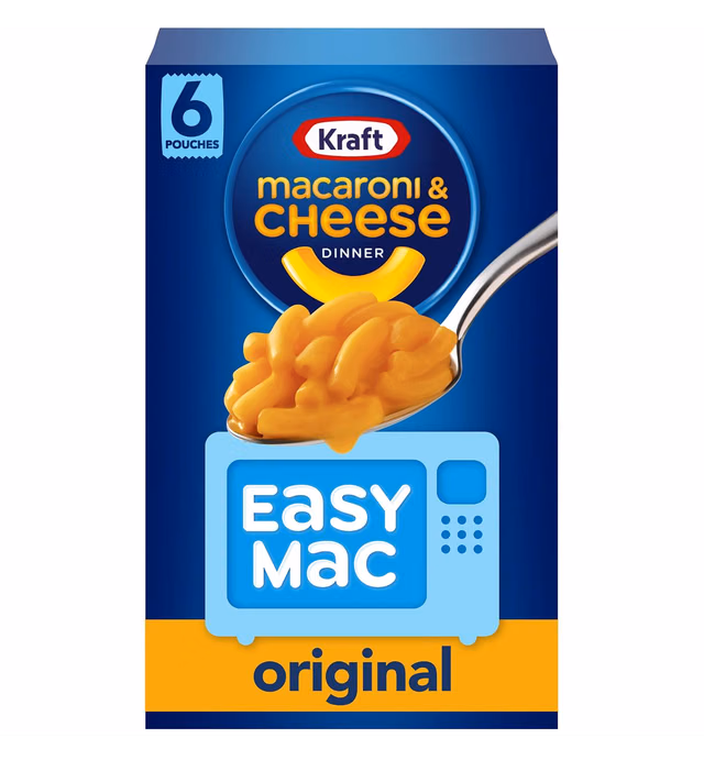 Kraft Easy Mac Original Macaroni & Cheese Microwavable Dinner (6 ct Packets)