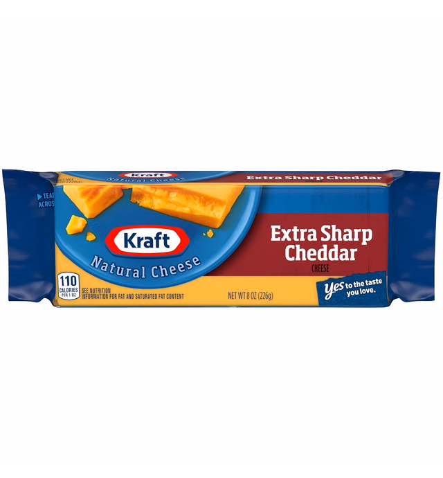 Kraft Natural Extra Sharp Cheddar Cheese (8 oz Block)