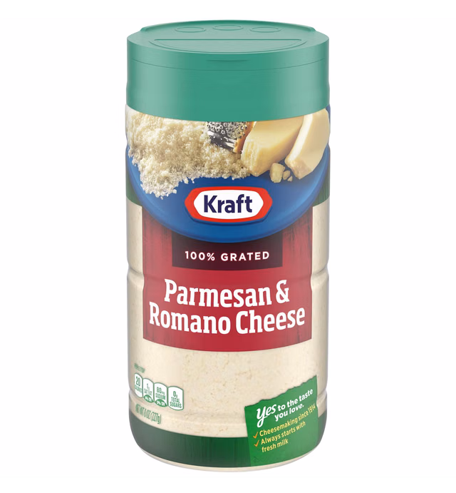 Kraft Parmesan & Romano Grated Cheese (8 oz Shaker)