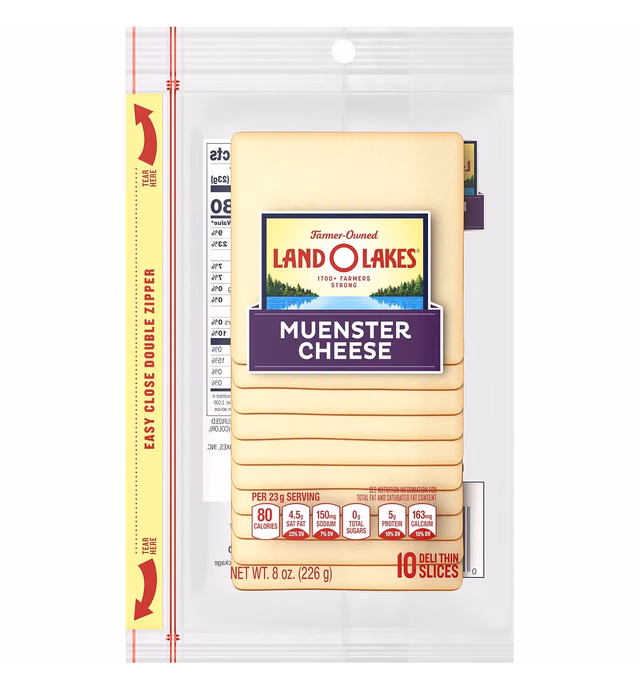 Land O Lakes® Sliced Muenster Cheese, 8 oz