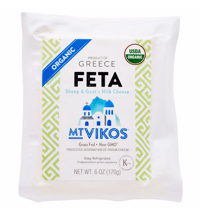 Mt Vikos, Organic Feta Cheese, 6 oz